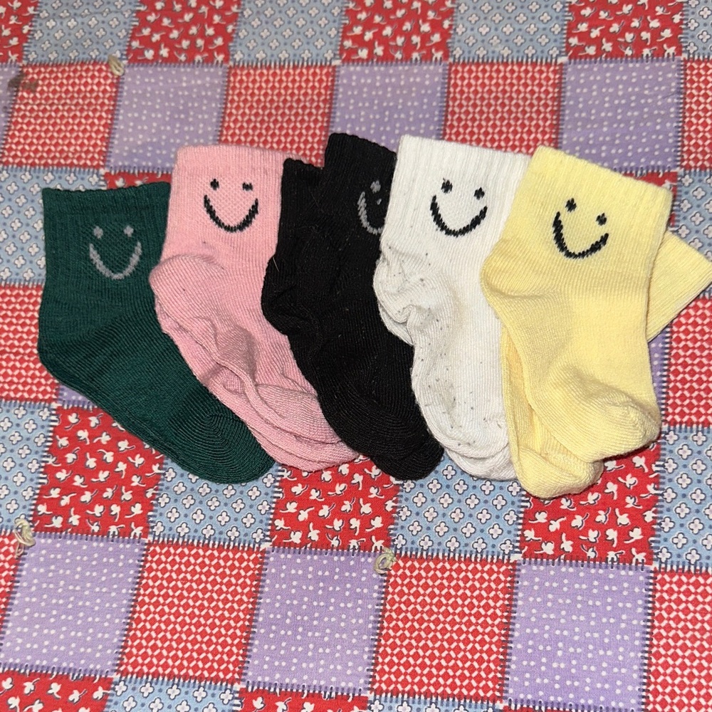 Colorful Smiley Face Socks Set